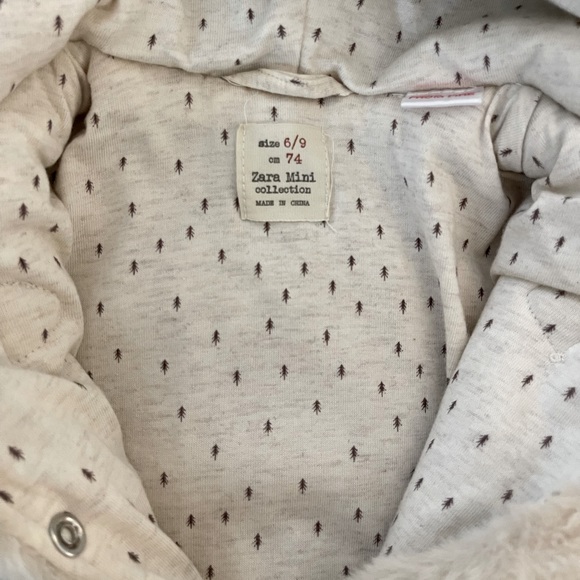 Zara Mini faux fur bunting suit 6-9 months - Picture 2 of 2